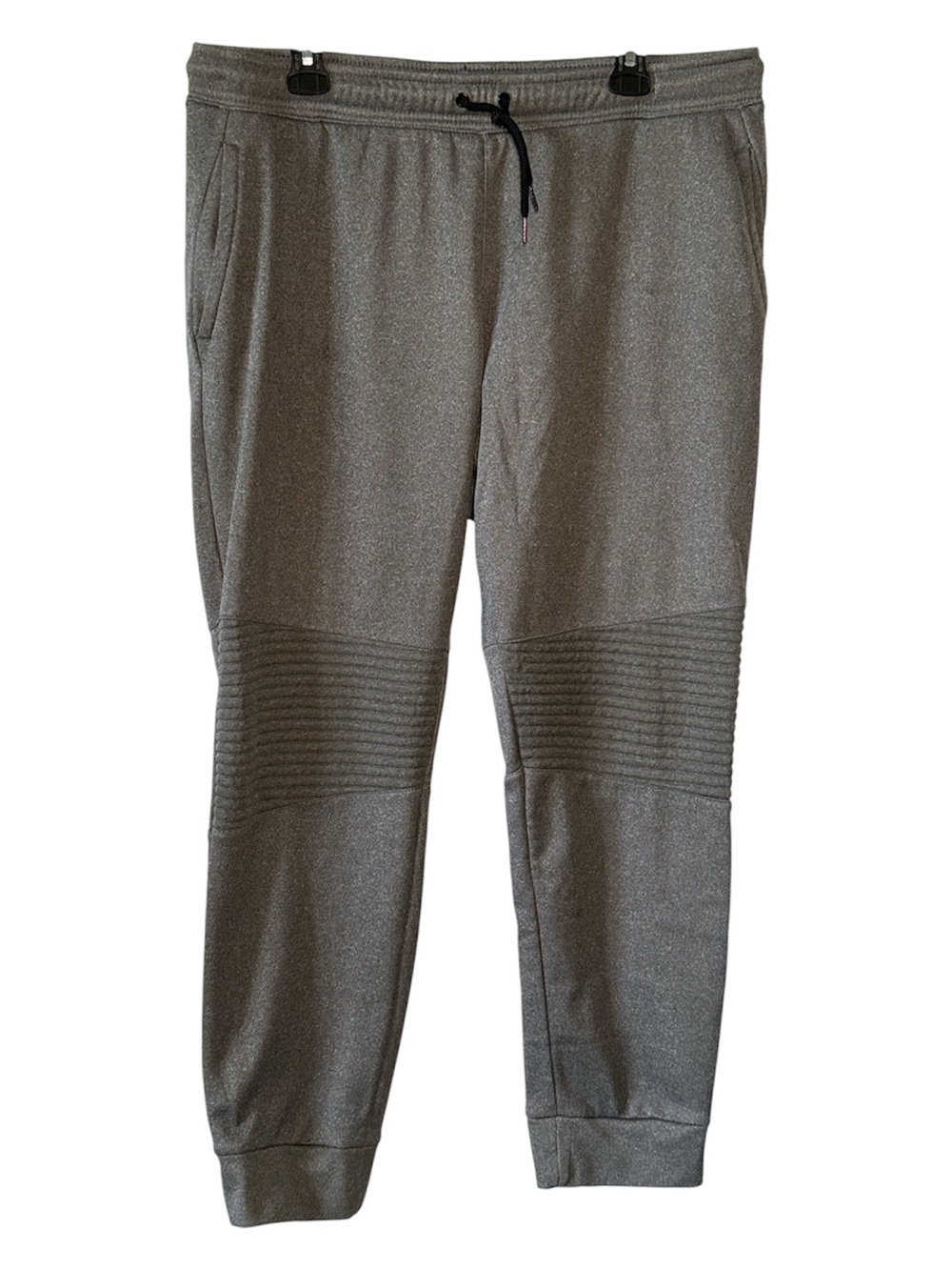 Layer 8 Men’s Gray Ribbed Knee Joggers Lightweight Knit Athleisure Pants XL